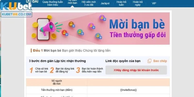 Các điều kiện để tham gia chương trình khuyến mãi Kubet88  